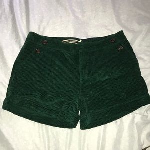Dark green corduroy shorts